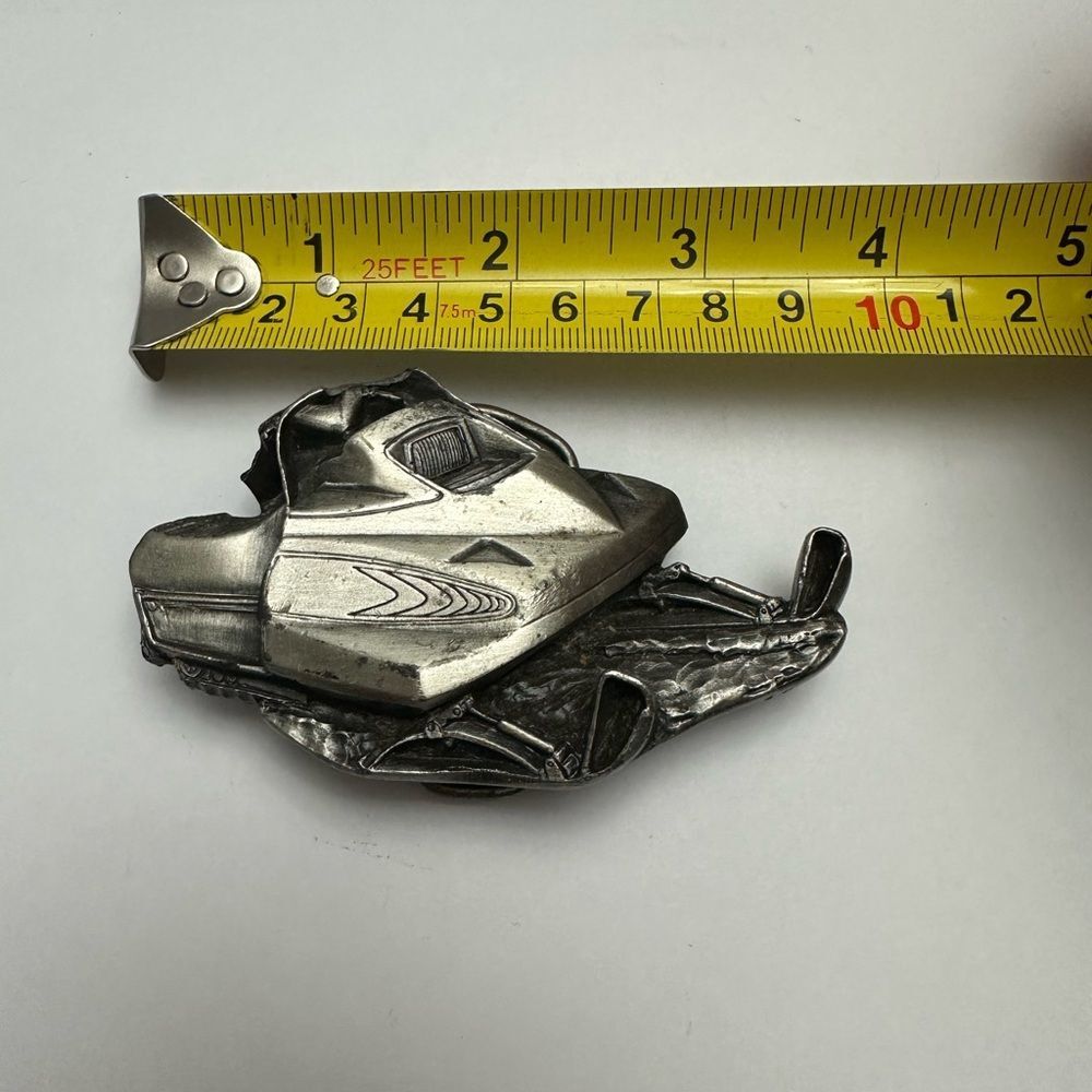 Vintage 1978 Bergamot Brass Works Snowmobile Belt Buckle L-39 3D Pewter USA